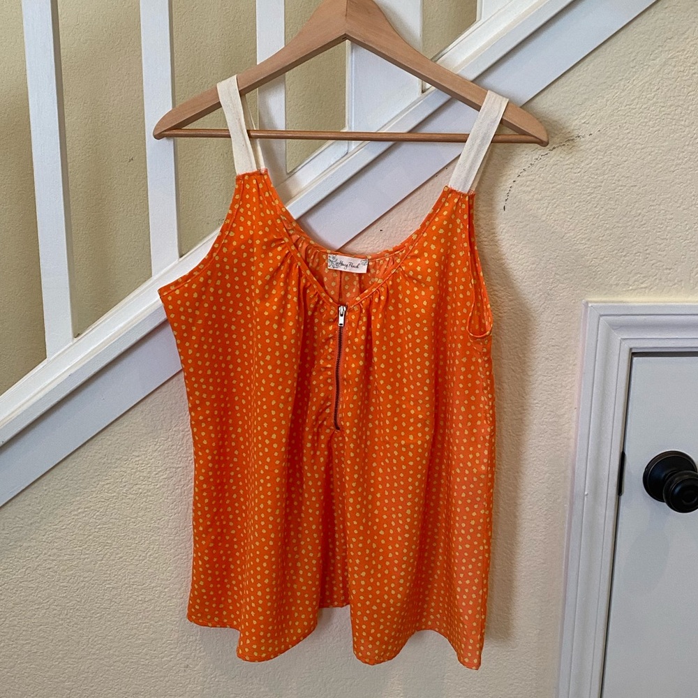 Orange with Lemon-Lime Polkadots Tank